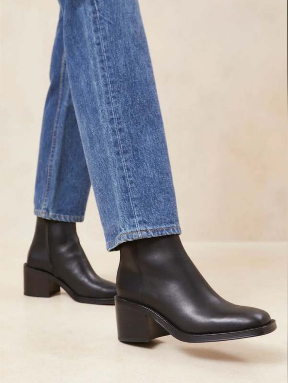 LOEFFLER RANDALL Blakely Vachetta Leather Square Toe Chunky Block Heel Boots 8
